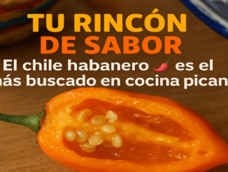 Primer plano de chile habanero naranja partido, ingrediente popular en cocina picante mexicana y recetas tradicionales de Yucatán
