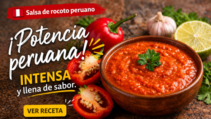 salsa de rocoto peruano casera en bowl con ají fresco y limón